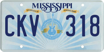 MS license plate CKV318