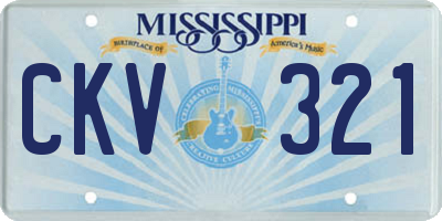 MS license plate CKV321