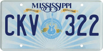 MS license plate CKV322