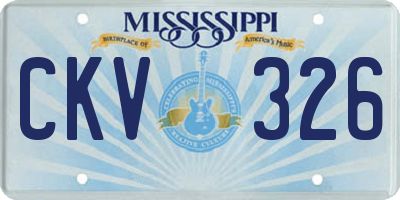 MS license plate CKV326