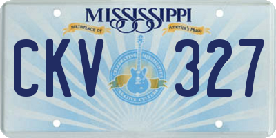 MS license plate CKV327