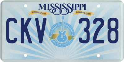 MS license plate CKV328
