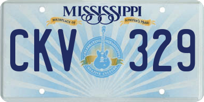 MS license plate CKV329