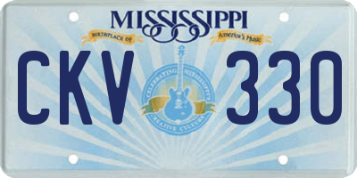 MS license plate CKV330
