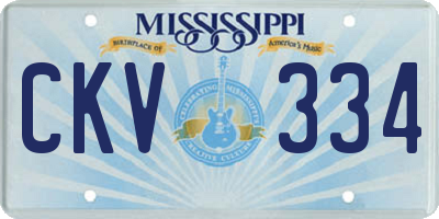 MS license plate CKV334