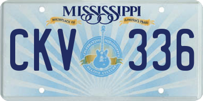 MS license plate CKV336