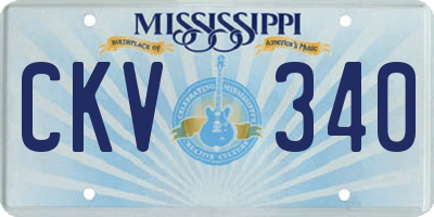 MS license plate CKV340