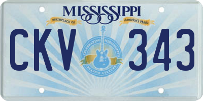 MS license plate CKV343