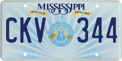 MS license plate CKV344