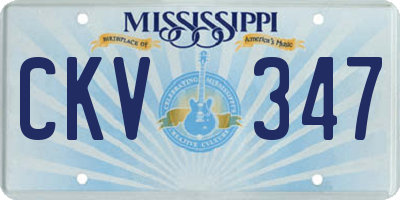 MS license plate CKV347