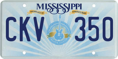 MS license plate CKV350