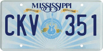 MS license plate CKV351