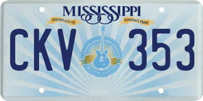 MS license plate CKV353