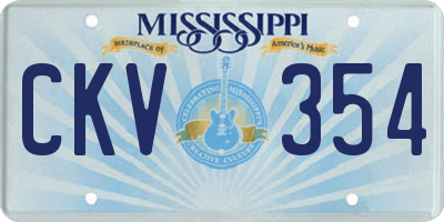 MS license plate CKV354
