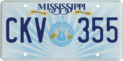 MS license plate CKV355