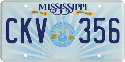 MS license plate CKV356