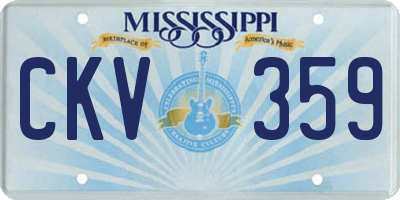 MS license plate CKV359