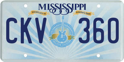 MS license plate CKV360