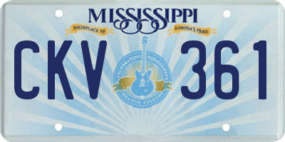 MS license plate CKV361