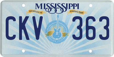 MS license plate CKV363