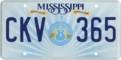 MS license plate CKV365