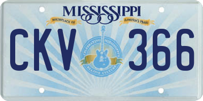 MS license plate CKV366