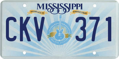 MS license plate CKV371