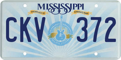 MS license plate CKV372