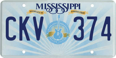 MS license plate CKV374