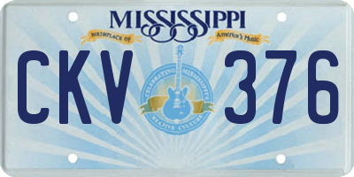 MS license plate CKV376