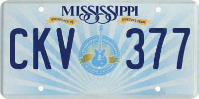 MS license plate CKV377