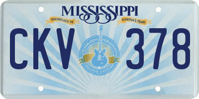 MS license plate CKV378