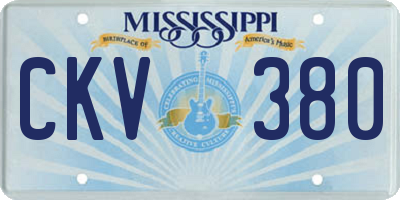 MS license plate CKV380