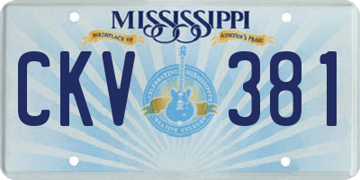 MS license plate CKV381