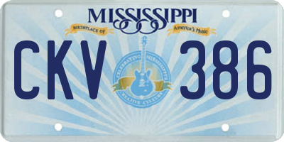 MS license plate CKV386