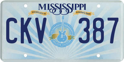 MS license plate CKV387