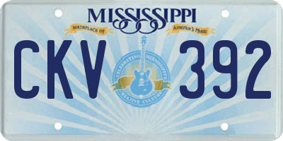 MS license plate CKV392
