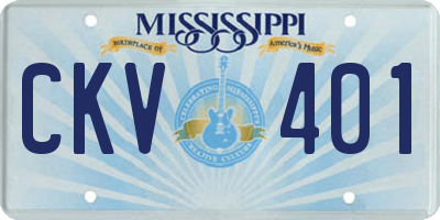 MS license plate CKV401