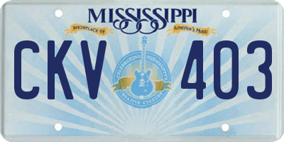 MS license plate CKV403
