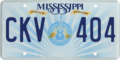 MS license plate CKV404