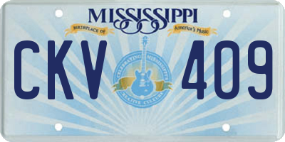 MS license plate CKV409