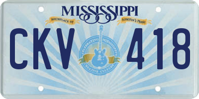 MS license plate CKV418