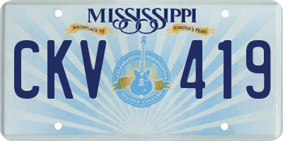 MS license plate CKV419