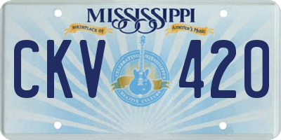 MS license plate CKV420