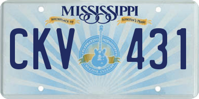 MS license plate CKV431