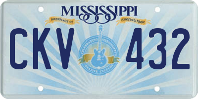 MS license plate CKV432