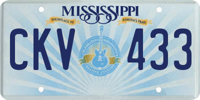 MS license plate CKV433