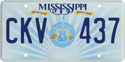 MS license plate CKV437