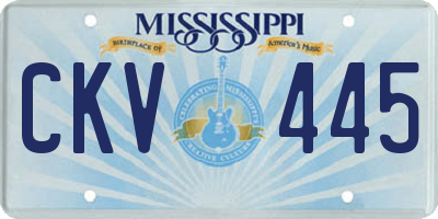 MS license plate CKV445