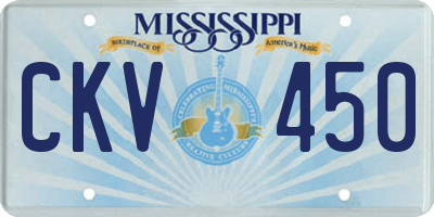 MS license plate CKV450
